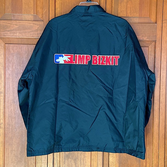 AUTHENTIC 90’S VINTAGE LIMP BIZKIT UNISEX BLACK WINDBREAKER~BY GIANT~LG - Picture 3 of 16